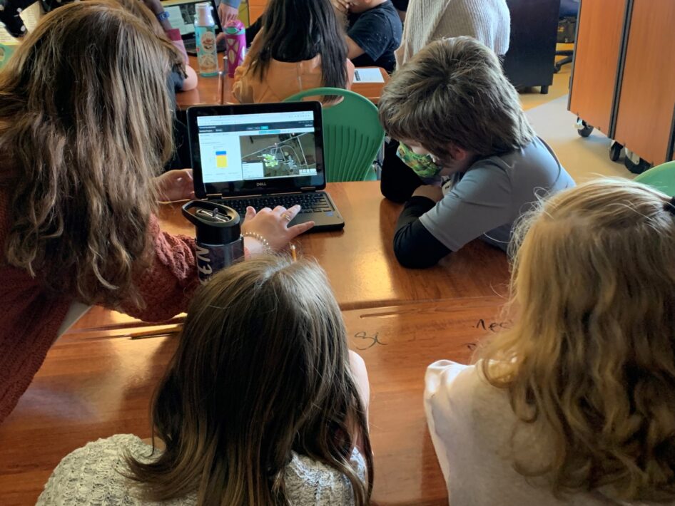 A preservice teacher using Stroud Water Research Center's online programs with students.