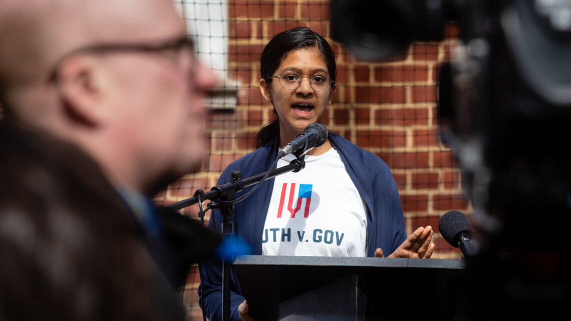 Student speaking in public