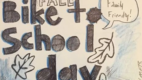 Flyer created by students to advertise Bike to School day