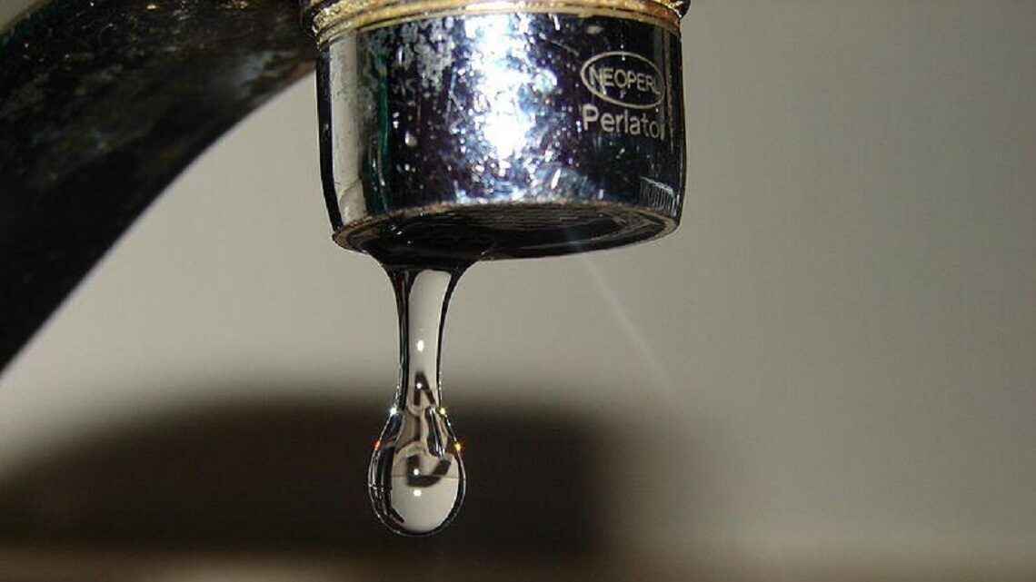 Water dripping from a tap